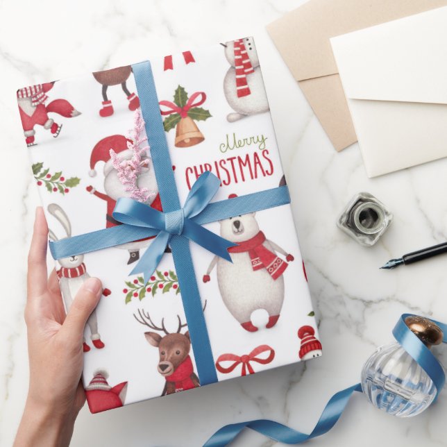 Papier cadeau de Noël Animaux de la forêt (Cadeaux)