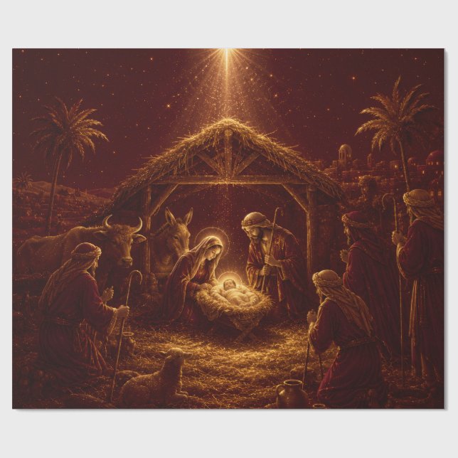 Papier cadeau de Noël Bourgogne (Plat)