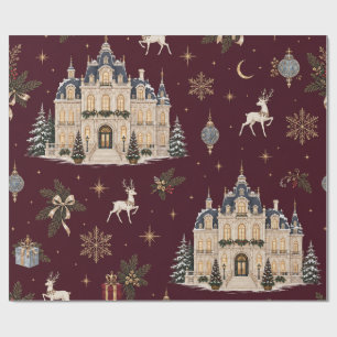 Papier cadeau de Noël Burgundy Palais d'Hiver