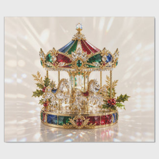 Papier cadeau de Noël Carrousel de Bijoux de Luxe