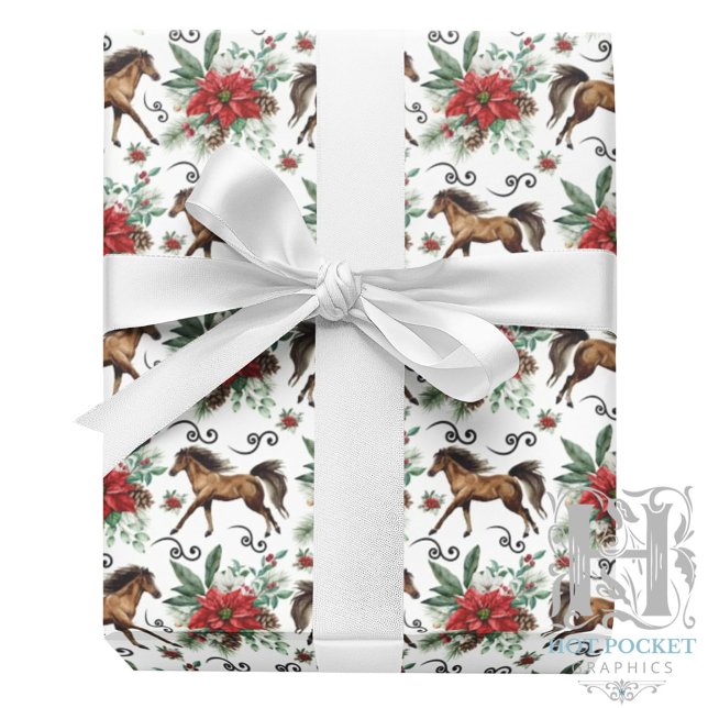 Papier cadeau de Noël Cheval Élégant (Créateur téléchargé)