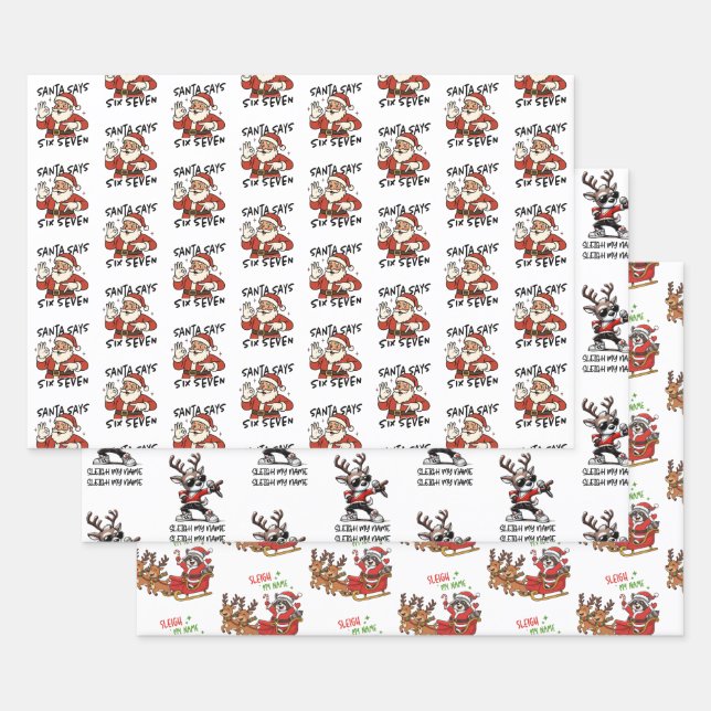 Papier cadeau de Noël drôle, Santa sarcastique (Lot)