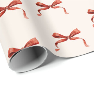 Papier Cadeau de Noël Élégant à Ruban Rouge Aquare