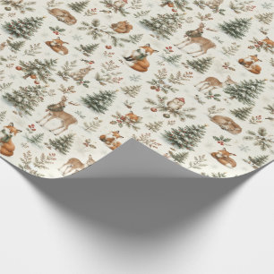Papier cadeau de Noël Forêt d'Hiver