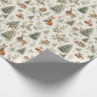 Papier cadeau de Noël Forêt d'Hiver