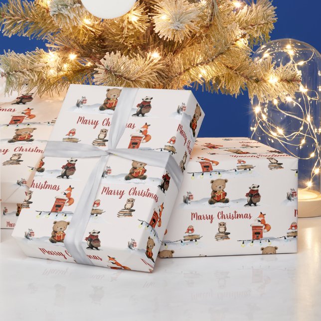Papier cadeau de Noël Forêt Féérique (Vacances)