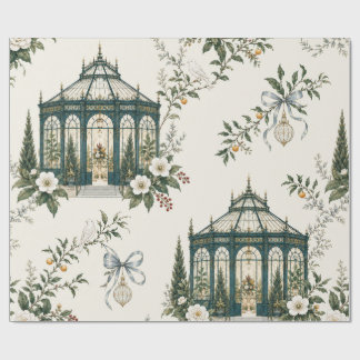 Papier cadeau de Noël Ivoire Maison de verre joyau