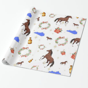 Papier cadeau de Noël Kentucky Horse