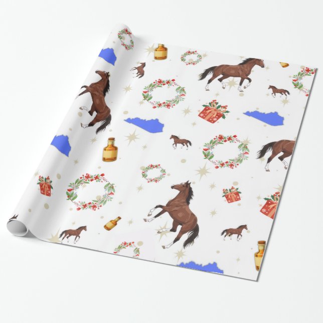 Papier cadeau de Noël Kentucky Horse (Déroulé)