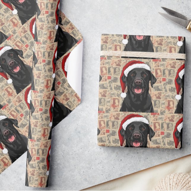 Papier cadeau de Noël labrador noir (Créateur téléchargé)