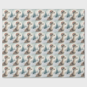 Papier cadeau de Noël Llama Festif
