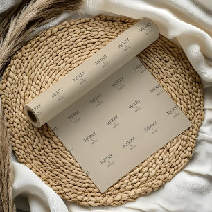 Papier cadeau de Noël Luxe Holiday Beige