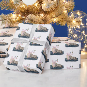 Papier cadeau de Noël magique à cheval