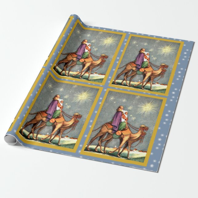 Papier Cadeau de Noël Marie et Joseph (Déroulé)