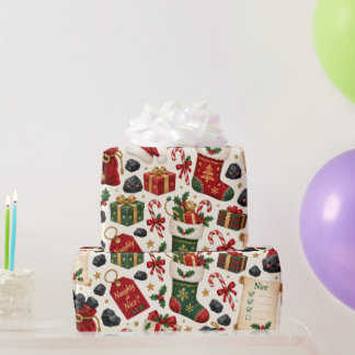 Papier cadeau de Noël Méchant ou Gentil