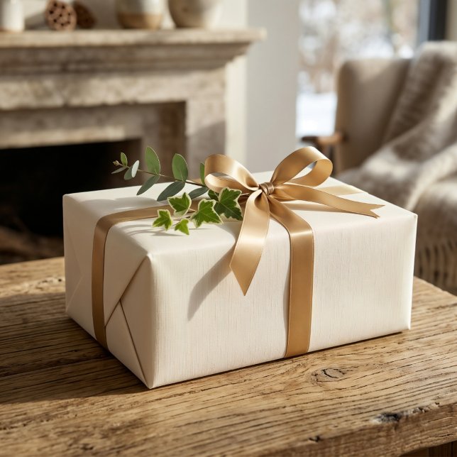 Papier cadeau de Noël minimaliste ivoire (Créateur téléchargé)
