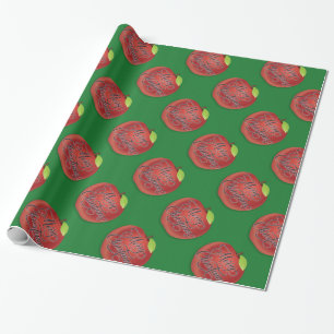 Papier cadeau de Noël pomme rouge et verte