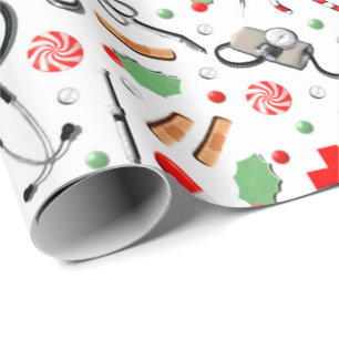 Papier cadeau de Noël pour médecin ou infirmière