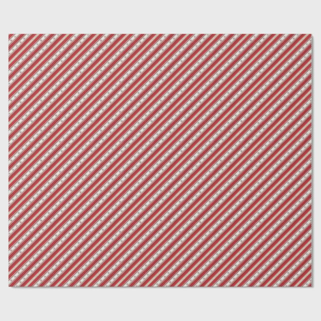 Papier cadeau de Noël rayé de bonbons de luxe (Plat)