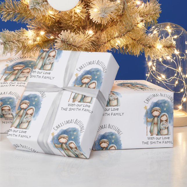 Papier cadeau de Noël religieux - Nativité (Vacances)