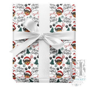 Papier cadeau de Noël Rottweiler