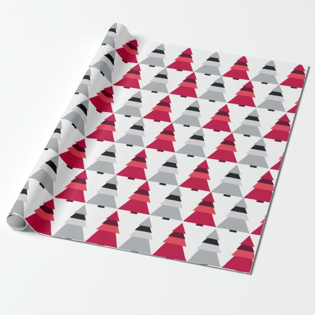 Papier cadeau de Noël rouge et gris (Déroulé)