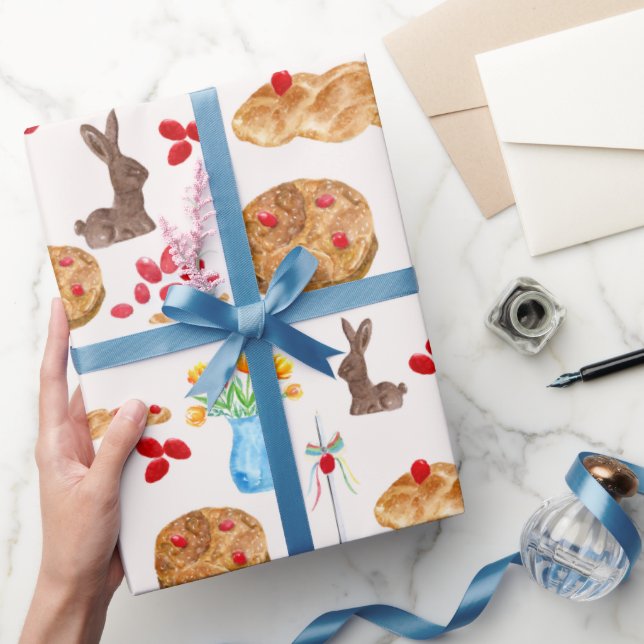 Papier cadeau de Pâques grec en aquarelle (Cadeaux)