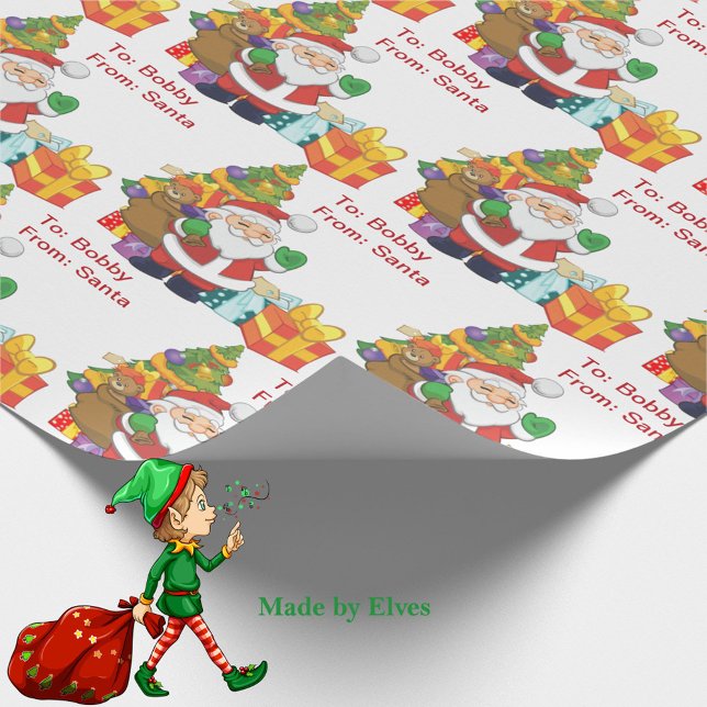 Papier Cadeau De Père Noël Ajouter le nom de l'enfant Cadeaux d' (Créateur téléchargé)