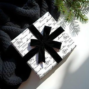 Papier Cadeau De Père Noël Vintage Postage Mail Parcel Blanc