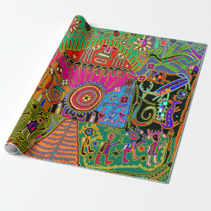 Papier cadeau de rituel tribal indien Kuna de fant