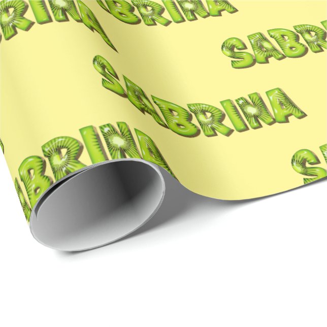 Papier cadeau de Sabrina Kiwi Fruit (Coin rond)
