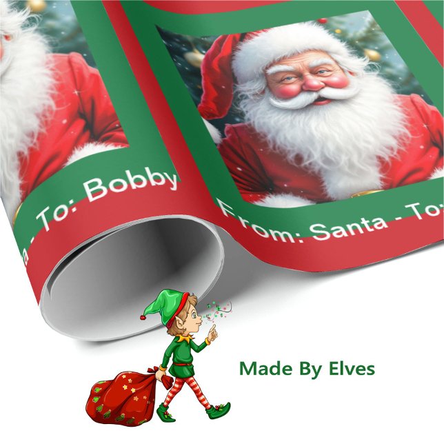 Papier Cadeau De Santa Ajouter le nom de l'enfant un Noël person (Créateur téléchargé)