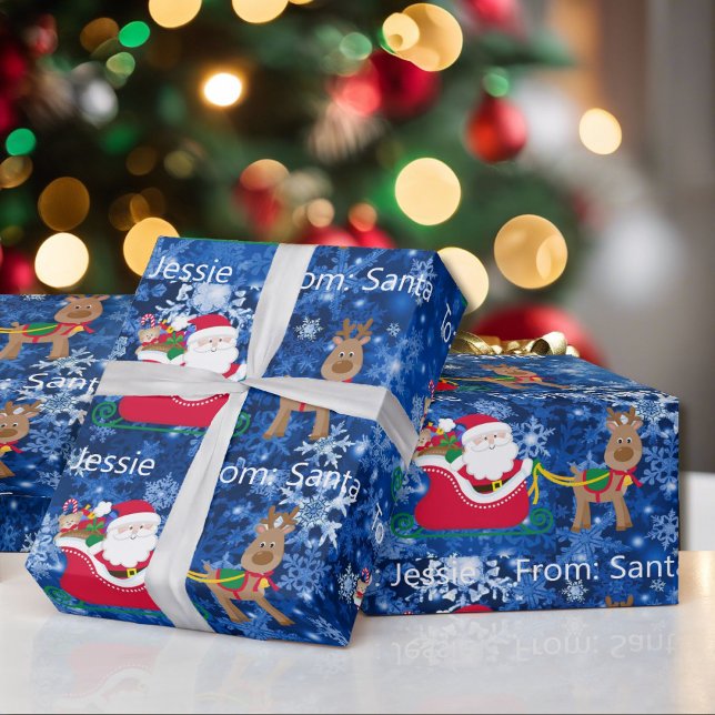 Papier Cadeau De Santa Claus Ajouter Nom de l'enfant Noël Wrappi (Créateur téléchargé)