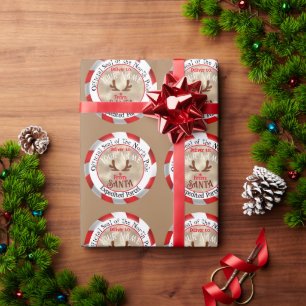 Papier Cadeau De sceau officiel de Santa Rudolph sur fond brun c