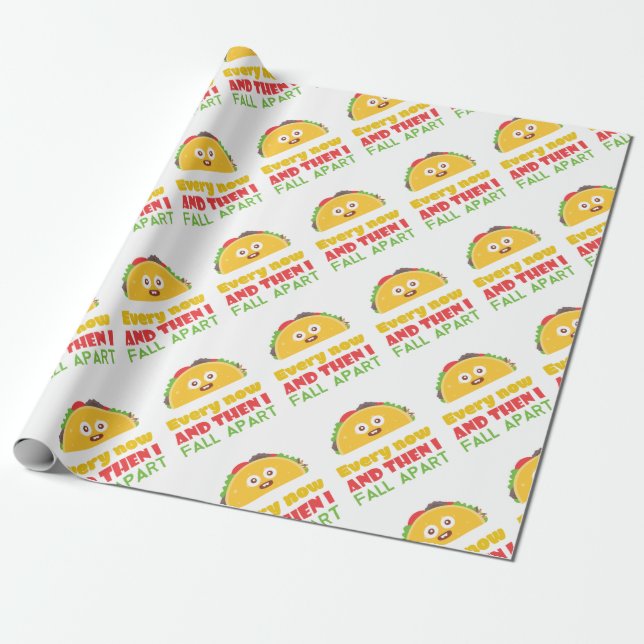 Papier Cadeau De temps à autre je tombe taco à part drôle mardi (Déroulé)