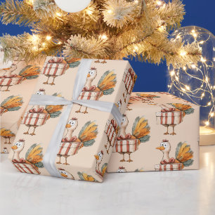 Papier cadeau de Thanksgiving Dinde Festive