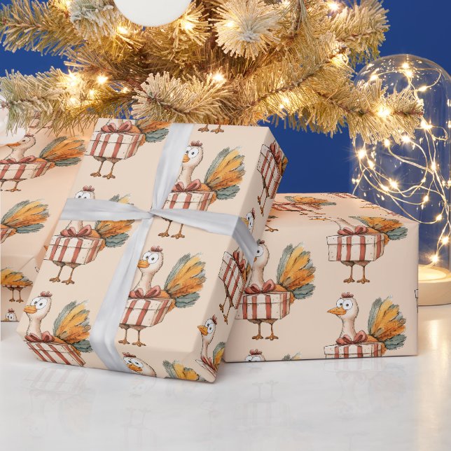 Papier cadeau de Thanksgiving Dinde Festive (Vacances)