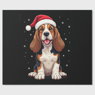 Papier Cadeau Débardeur de Noël Basset Hound