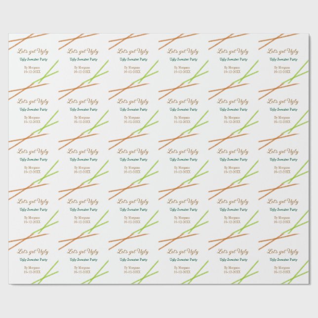 Papier Cadeau Débarquons dans un Noël laid Partyorange  (Plat)