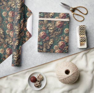 Papier Cadeau Décadence Dérangée – Floral gothique victorien