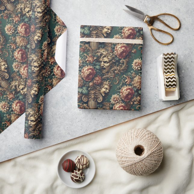 Papier Cadeau Décadence Dérangée – Floral gothique victorien (Artisanat)
