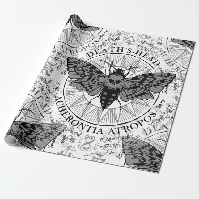Papier Cadeau décès tête moth (Déroulé)