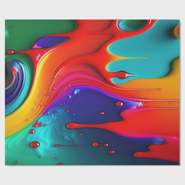 Papier Cadeau Déchets de peinture (Plat)