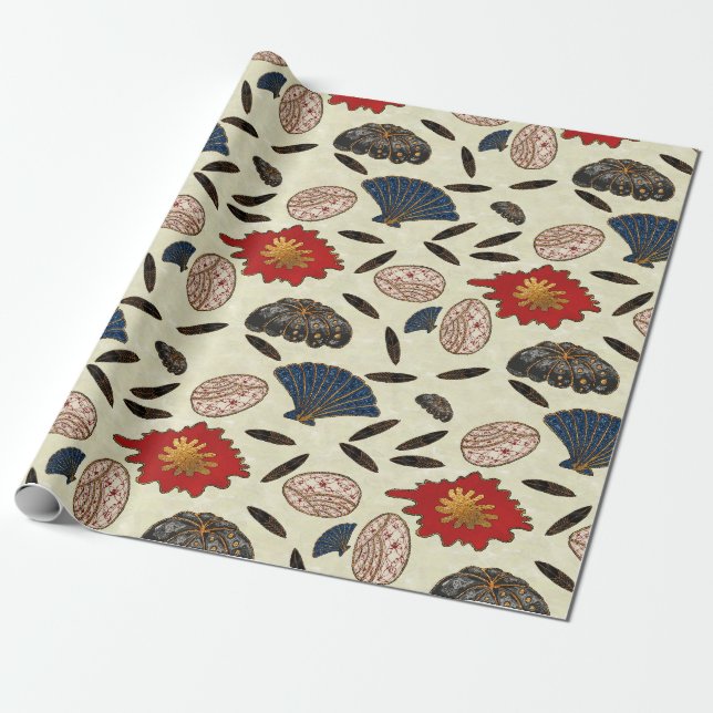 Papier Cadeau Déco océan asiatique (Déroulé)