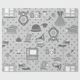 Papier Cadeau déco vieillotte flamboyante nostalgie antique
