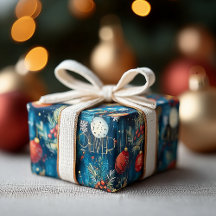 Décor bleu et rouge personnalisé Noël