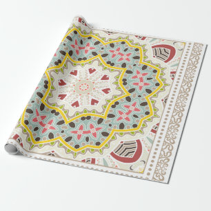 Papier Cadeau Décor coloré sur arrière - plan blanc,