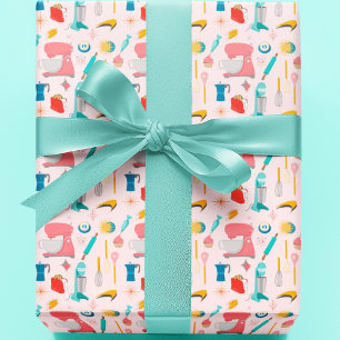 Papier Cadeau Décor de cuisine atomique aux vibrations vintage