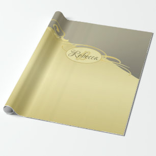Papier Cadeau Décor de luxe sur or & argent, Monogramme