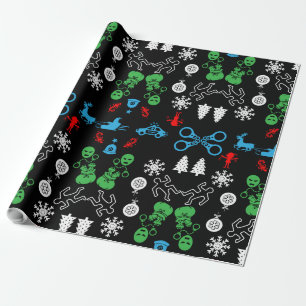 Papier Cadeau Décor de Noël de la police
